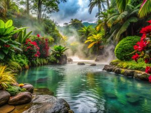Paisaje panorámico de Costa Rica con naturaleza exuberante