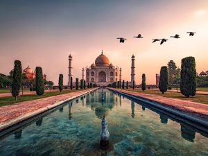 Vista Panorámica del Taj Mahal en India